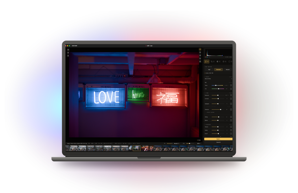 Chili RAW on a MacBook Pro